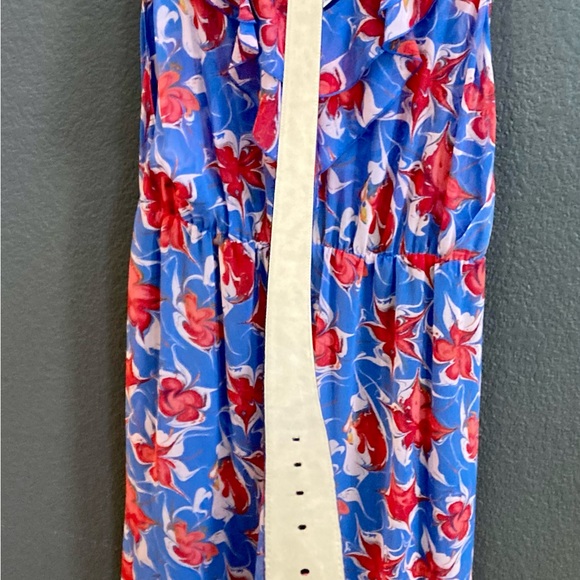 RACHEL ROY floral print XL dress, asymmetric hemline w/ leather belt - like new. - Picture 14 of 15